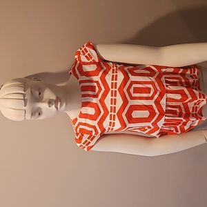 Gymboree Red Geo Print Tunic Top Shirt 10